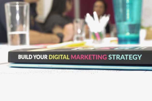 A close up of Build your digital marketing strategy book spine